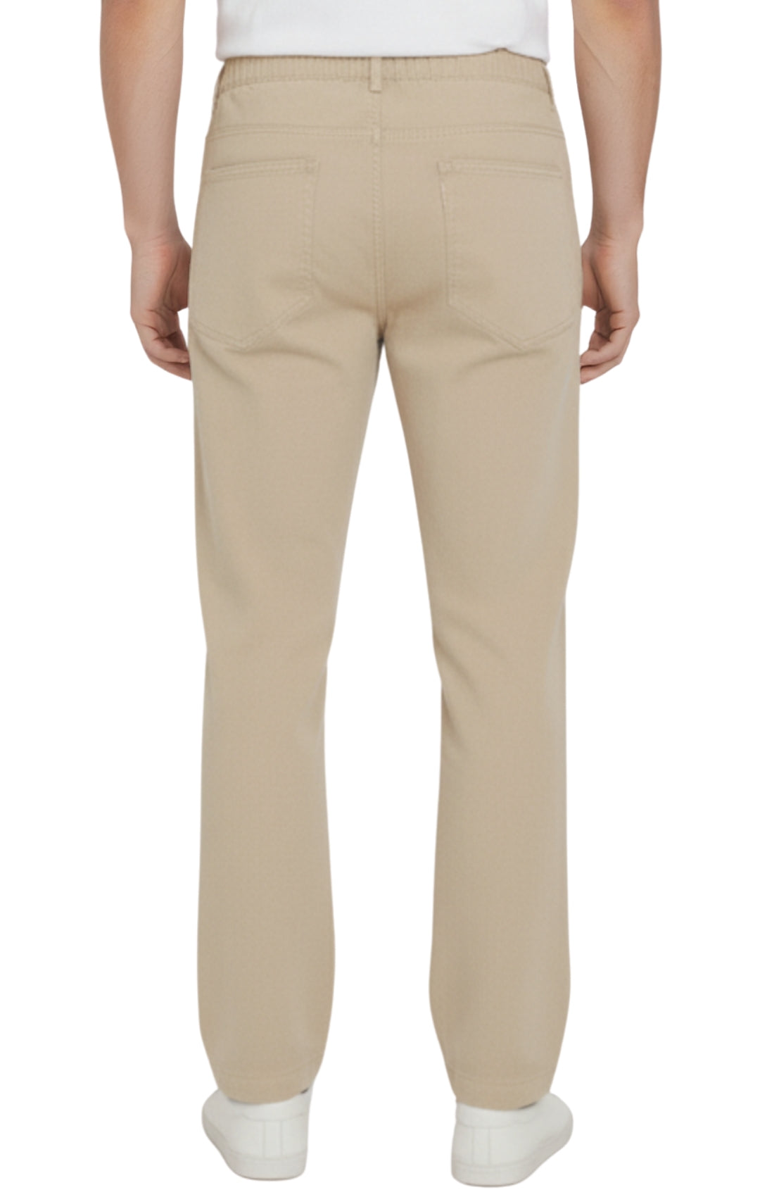 Men’s Lightweight Casual Elastic Waist Pull-On Jeans – Denim & Twill Pants with Easy Fit