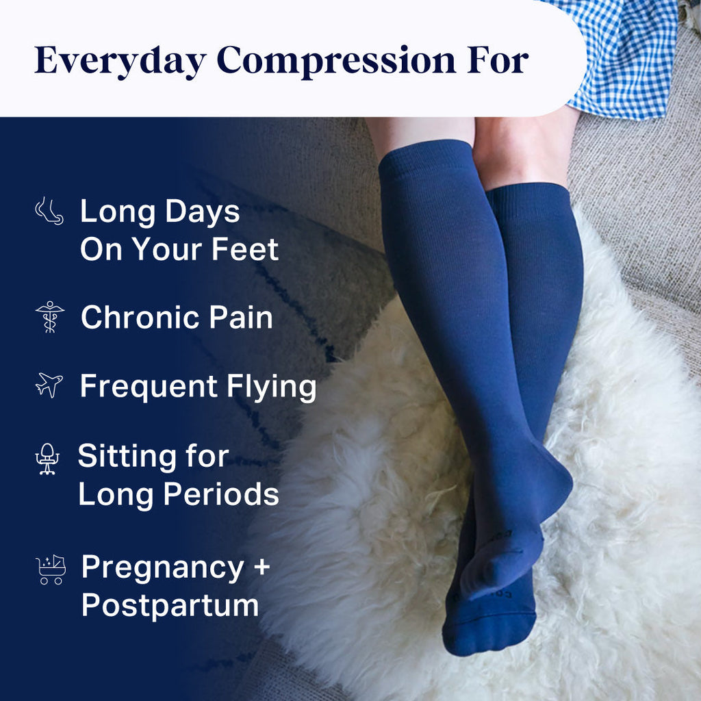 Knee-High Compression Socks – Solid White